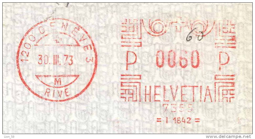 13607 /  Cover Lettre Brief  1973 - GENEVE - FLUGPOST - Switzerland Suisse Schweiz Zwitserland - Affranchissements Mécaniques