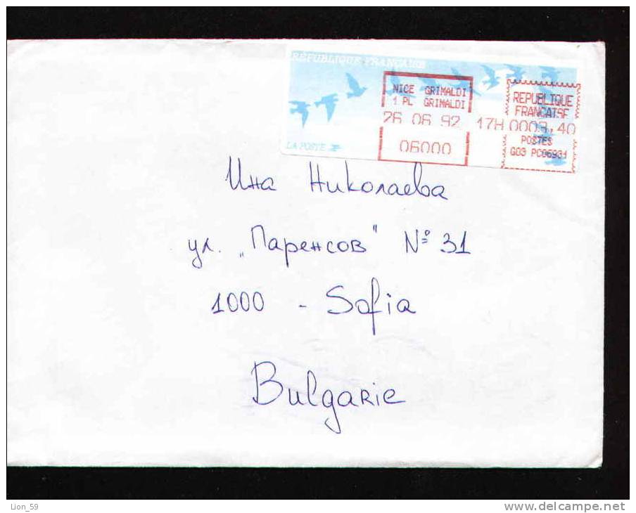 13628 /  Cover Lettre Brief DISTRIBUTEURS 1992 NICE GRIMALDI - France Frankreich Francia - 1990 Type « Oiseaux De Jubert »