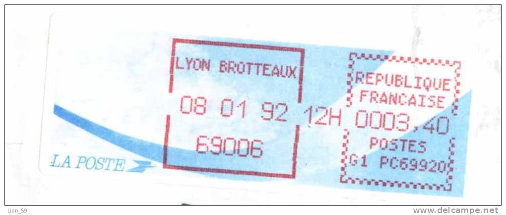 13649 /  Cover Lettre Brief DISTRIBUTEURS 1992 LYON BROTTEAUX  - France Frankreich Francia - 1988 Type « Comète »