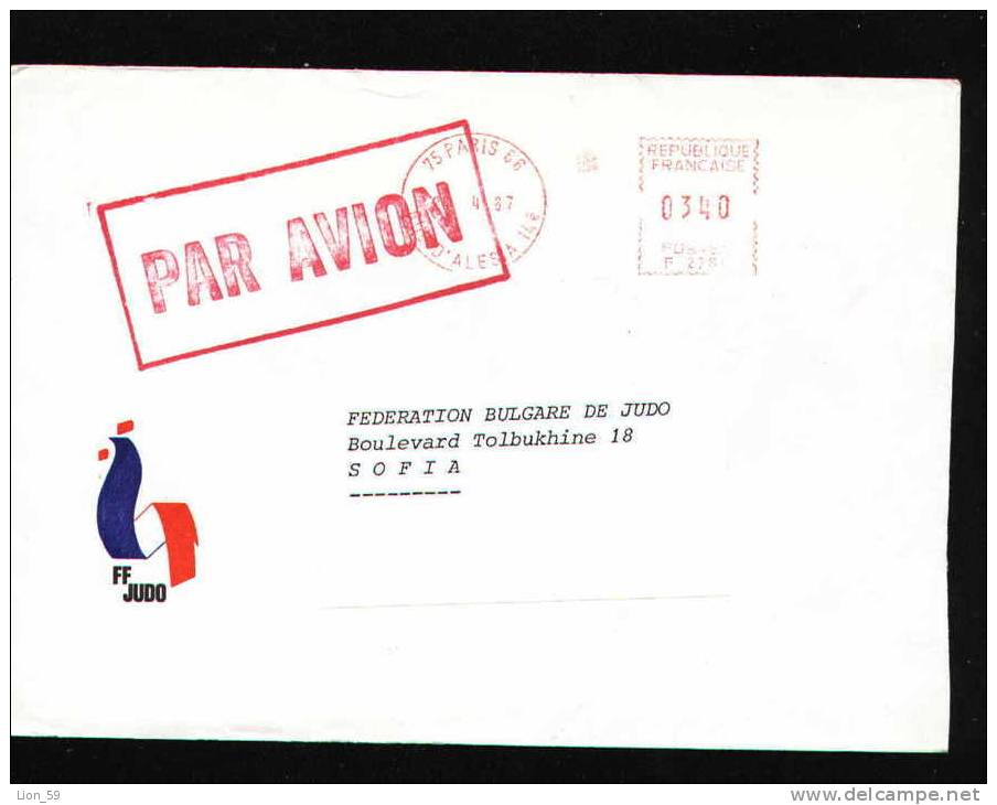 13624 /  Cover Lettre Brief DISTRIBUTEURS 1987 PARIS - SPORT JUDO - France Frankreich Francia - 1969 Montgeron – Papier Blanc – Frama/Satas