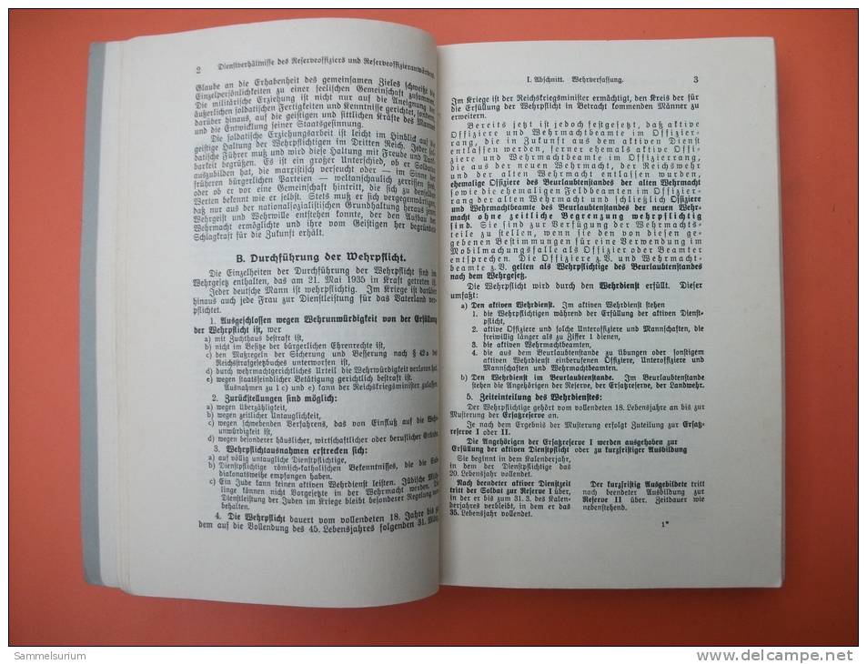 Altrichter "Der Reserveoffizier" Handbuch Für Offizieranwärter Von 1938 - Militär & Polizei