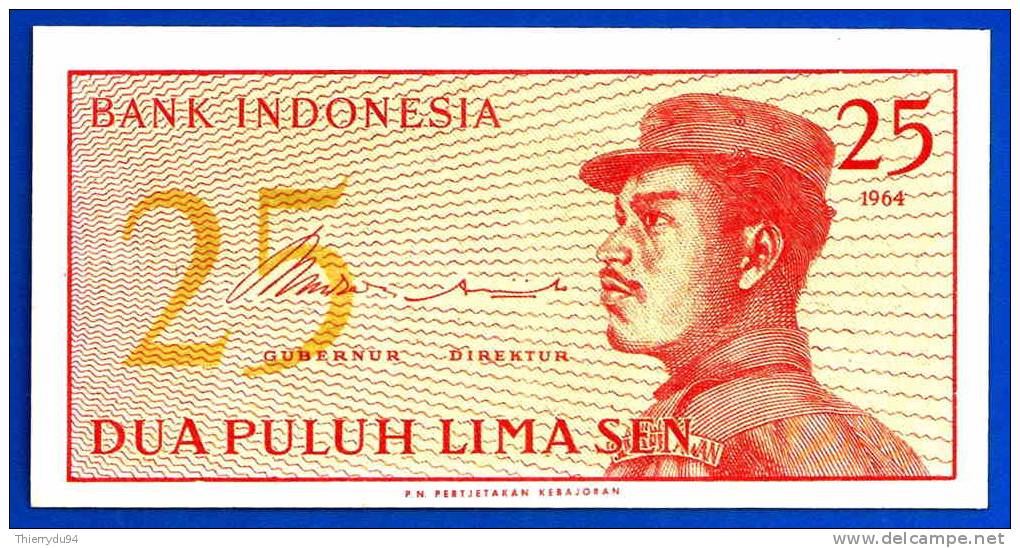 Indonesie 25 Sen 1964 Neuf Indonesia Uncirculated Militaire Military UNC Non Circulé Skrill Paypal OK - Indonesia