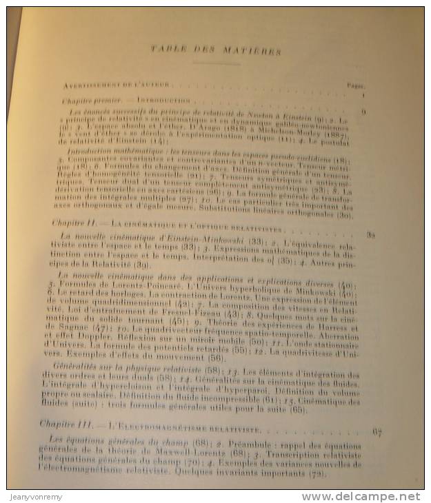 La Théorie De La Relativité Restreinte - O. Costa De Beauregard - 1949. - Ciencia