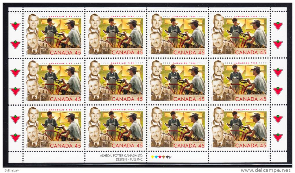 Canada MNH Scott #1636 Sheet Of 12 45c J.W. And A.J. Billes, Founders - 75th Anniversary Canadian Tire - Feuilles Complètes Et Multiples