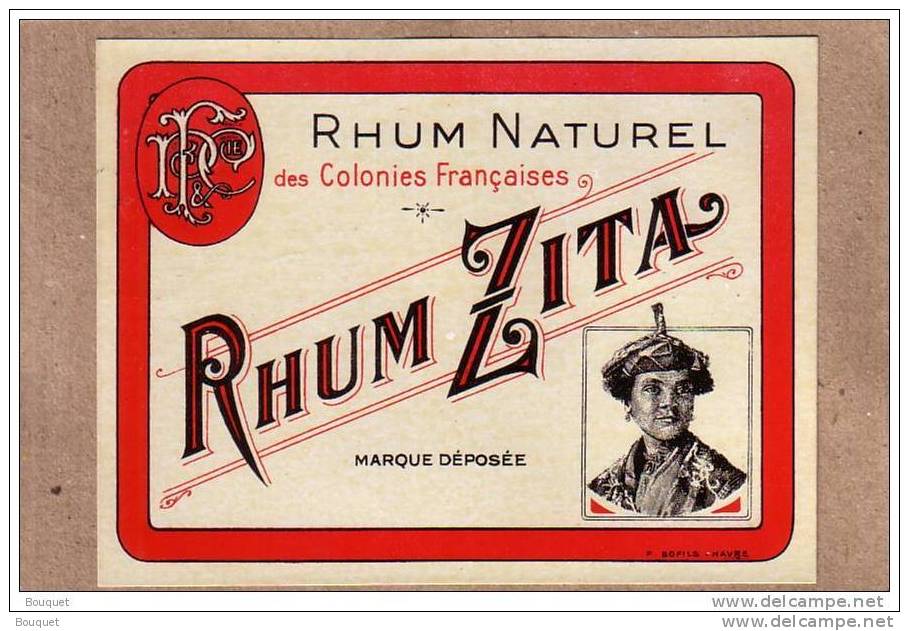 ETIQUETTE - RHUM NATUREL DES COLONIES FRANCAISES - RHUM ZITA - 122 X 92 Mm - Rhum