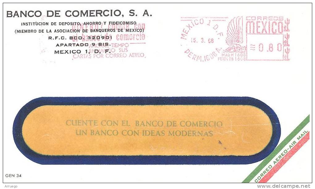MEXICO. METER SLOGAN BANCO DE COMERCIO. BANK. 1968 - Colecciones (en álbumes)
