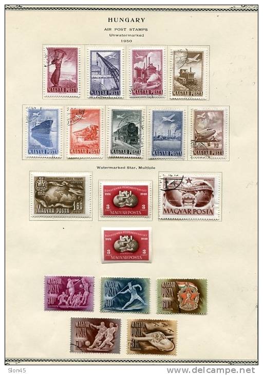 Hungary Accumulation  1936-1966 MH/Used On 13 Pages Cv 468 Euro - Sammlungen