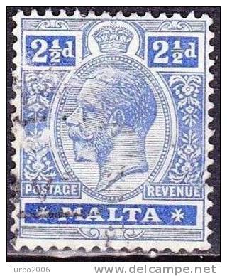 MALTA 1907 King V 2½ P Blue WM 3 Mi. 35 - Malte (...-1964)