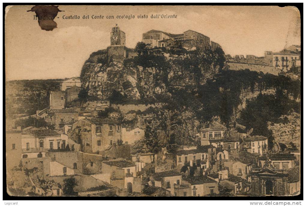 MODICA CASTELLO DEL CONTE CON OROLOGIO 1917 - Modica