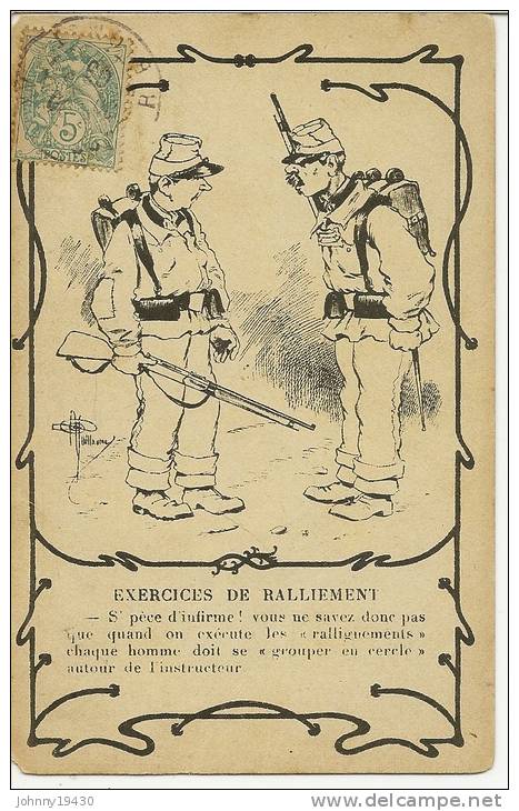 EXERCICES DE RALLIEMENT - S' PECE D'INFIRME ! VOUS NE SAVEZ DONC PAS  QUE QUAND ON EXECUTE LES.. ( Déssin: A. GUILLAUME) - Guillaume