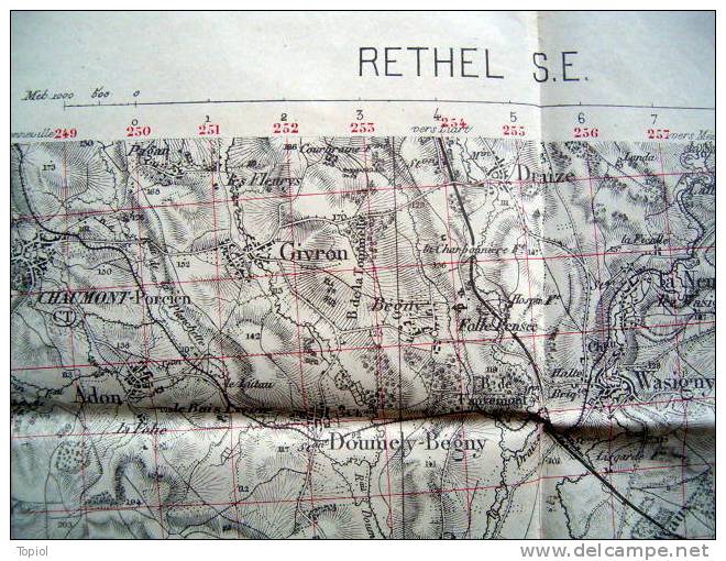 RETHEL  S.E  1911 1/50000  75x53 - Carte Topografiche