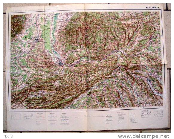 ZURICH - MULHOUSE N°36  1912  1/200000  68x53 - Topographical Maps