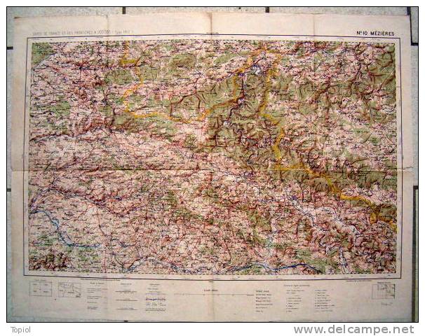 MEZIERES N°10 1912  1/200000  70x53,5 - Mapas Topográficas