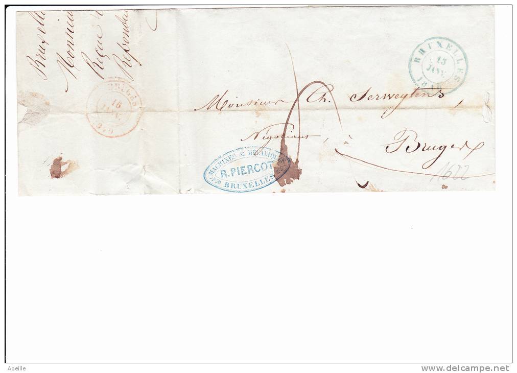 AV1622   LETTRE DE  BRUXELLES   1849  ENTETE IMPRIMEE - 1830-1849 (Belgique Indépendante)