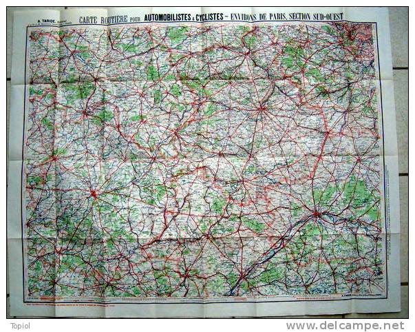 PARIS Les Environs (carte Taride)   1/250000  92x70 - Mapas Topográficas