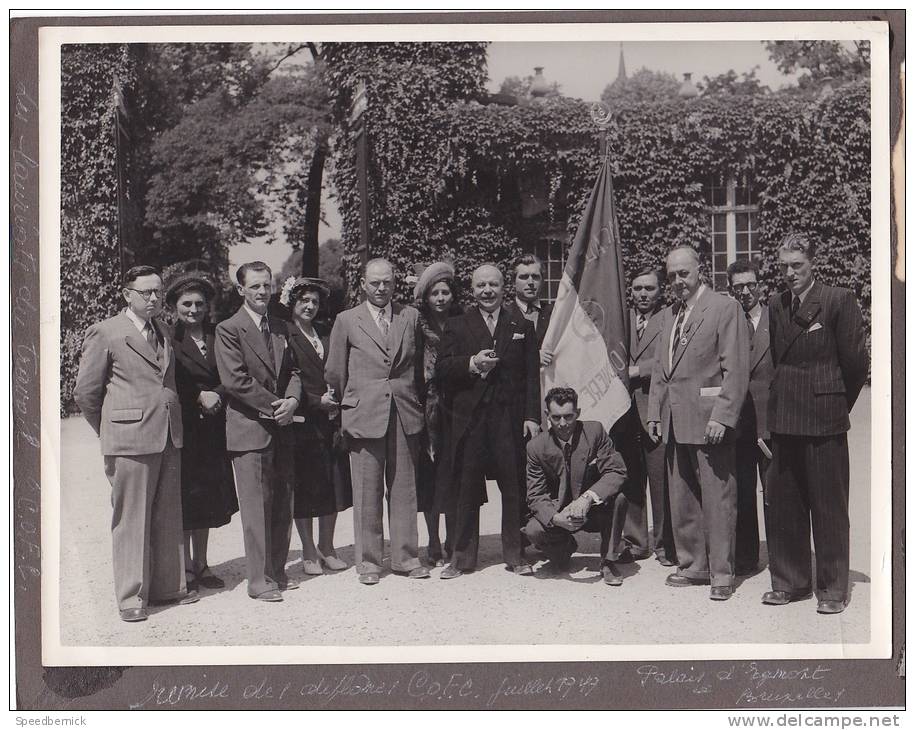 Photo 23x17 Remise Diplomes C.O.F.C. Juillet 1949, Palais D'Egmont, Bruxelles Belgique -laureats Du Travail - Autres & Non Classés