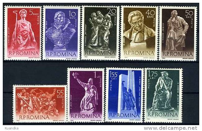 1961 National Art Sculptures,Romania,Mi.194 2-1950,MNH - Unused Stamps