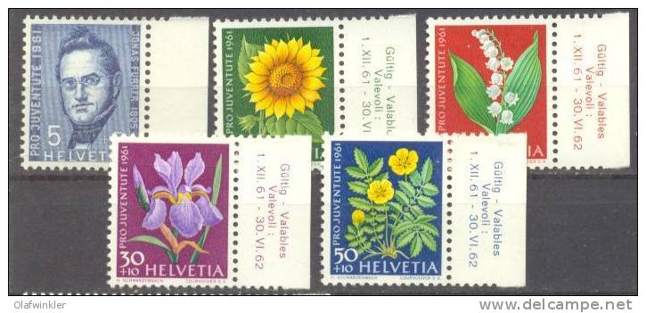 1961 Pro Juventute BR Zum 188-92 / Mi 742-6 / Sc B308-12 / YT 684-8 Postfrisch/neuf/MNH - Neufs