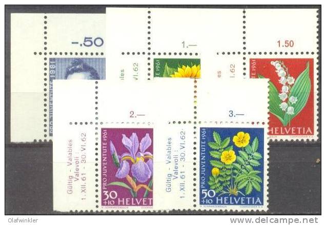 1961 Pro Juventute OER Zum 188-92 / Mi 742-6 / Sc B308-12 / YT 684-8 Postfrisch/neuf/MNH - Ungebraucht