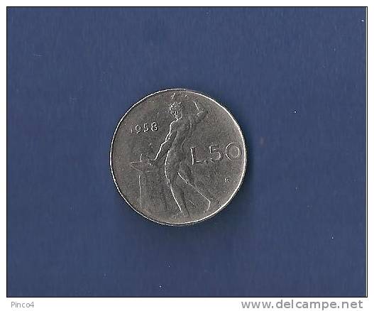 REPUBBLICA ITALIANA 50 LIRE 1958 VULCANO - 50 Liras