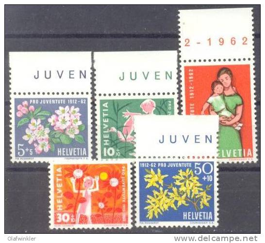 1962 Pro Juventute Zum 193-7 / Mi 758-62 / Sc B318-22 / YT 700-4 Postfrisch/neuf/MNH - Neufs