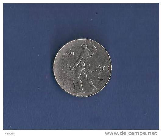 REPUBBLICA ITALIANA 50 LIRE 1961 VULCANO - 50 Lire