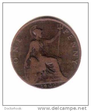 GREAT BRITAIN    1  PENNY  1902  (KM# 794.2) - D. 1 Penny