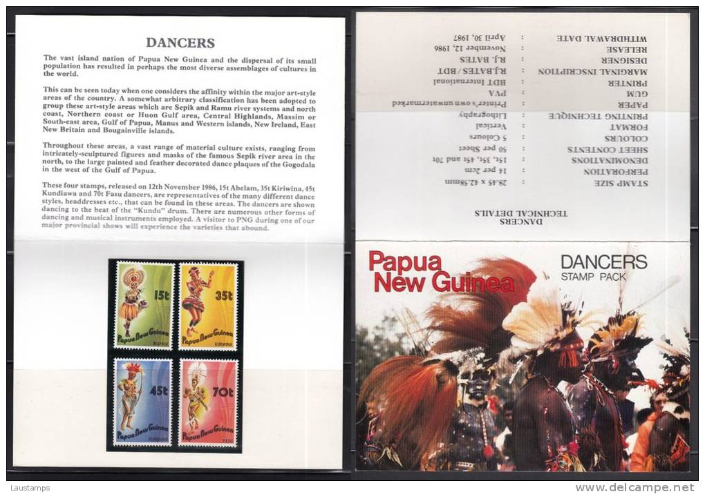 Papua New Guinea 1987 Dancers Stamp Pack - Papouasie-Nouvelle-Guinée