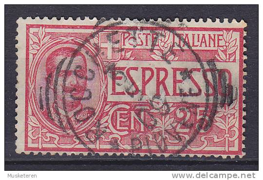 ## Italy 1903 Mi. 85     25 C König Viktor Emanuel III. Deluxe ROCCHETTE Piovene Cancel !! - Eilsendung (Eilpost)