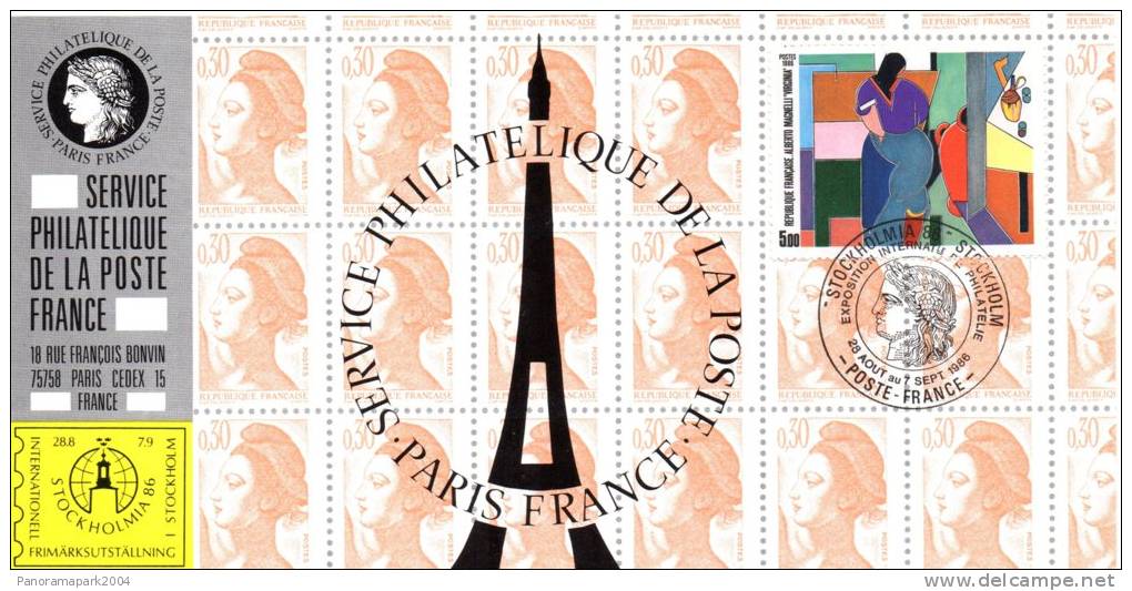 029 Carte Officielle Exposition Internationale Exhibition Stockholmia 1986 France FDC Tableau Art Alberto Magnelli - Other & Unclassified