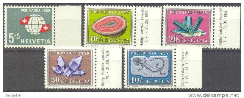 1959 Pro Patria BR Zum 91-95 / Mi 674-8 / Sc B282-6 / YT 625-9 Postfrisch/neuf/MNH - Ongebruikt