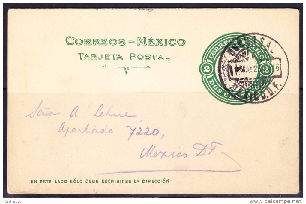 R)POSTAL STATIONARY EMBOSSED, 2 CTVOS.MEXICO D.F. TO MELBONRNE FLORIDA EUA. - Messico