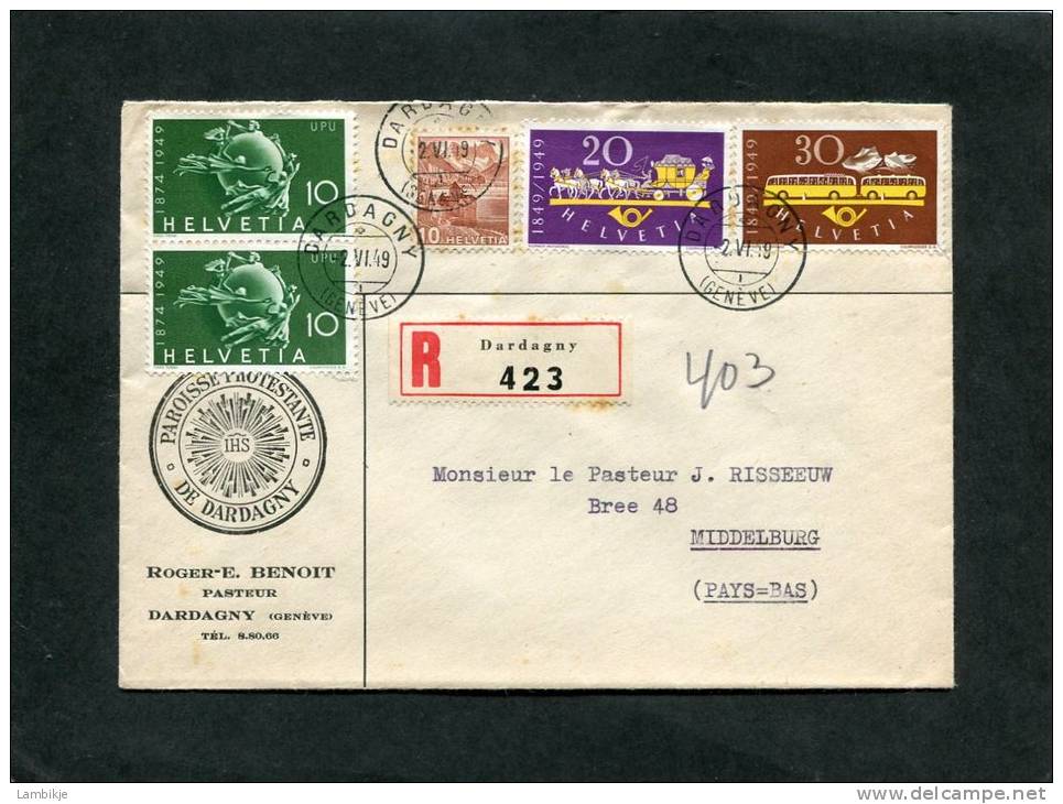 Suisse Registered  Letter 1949 - Oblitérés