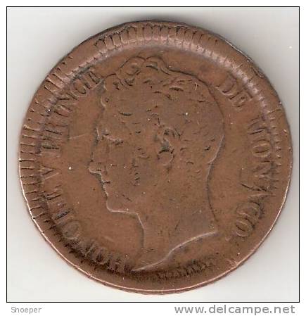 *monaco 10 Decimes 1838 MC  Large Head  Km 97.1 * - 1819-1922 Honoré V, Charles III, Albert I