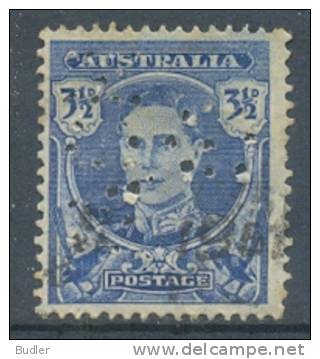 AUSTRALIA : PERFIN : Y.134 Cancelled And Perforated ## H S W - O ## - Perfins