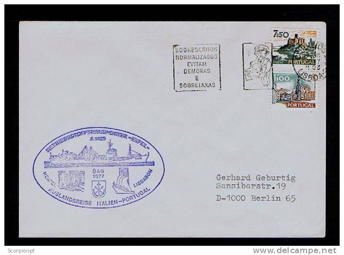 Portugal Maritime Mail Lisbon - Neapel (Italy) Navy Force EIFEL War Ships Bateaux Monuments TORRE DE Belém  Sp2061 - Storia Postale