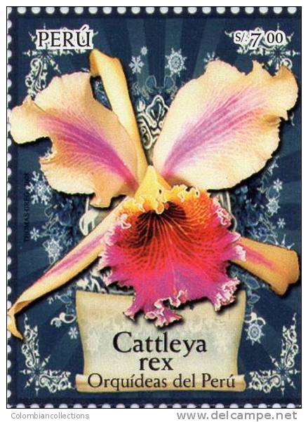 Lote P2008-5, Peru, 2008, Sello, Stamp, 2 V, Orquideas, Orchid, Cattleya, Catleya - Peru