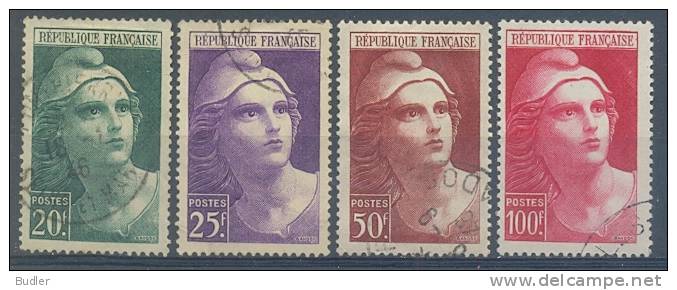 FRANCE Y.730-33 Oblitérés : MARIANNE De Gandon, - 1945-54 Marianne De Gandon