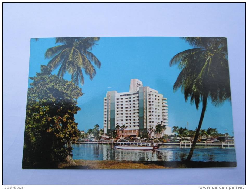 BEAUTIFUL EDEN ROC HOTEL FROM ACROSS INDIAN CREEK MIAMI BEACH, FLORIDA G367 - Miami