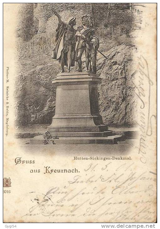 AK CPA  1901    Gruss Aus Kreuznach    Hutten - Sickingen - Denkmal - Bad Kreuznach