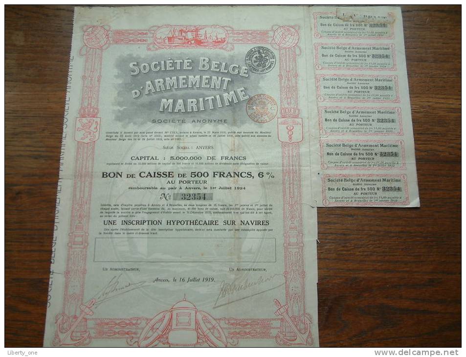 SOCIETE BELGE D'ARMEMENT MARITIME N° 32354 ( Voir Photo Pour Detail )! - S - V