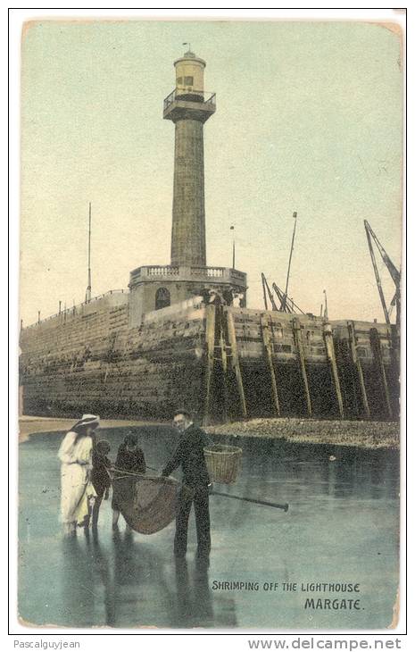 CPA MARGATE - SHRIMPING OFF THE LIGHTHOUSE - PECHE A LA CREVETTE DEVANT LE PHARE - Margate