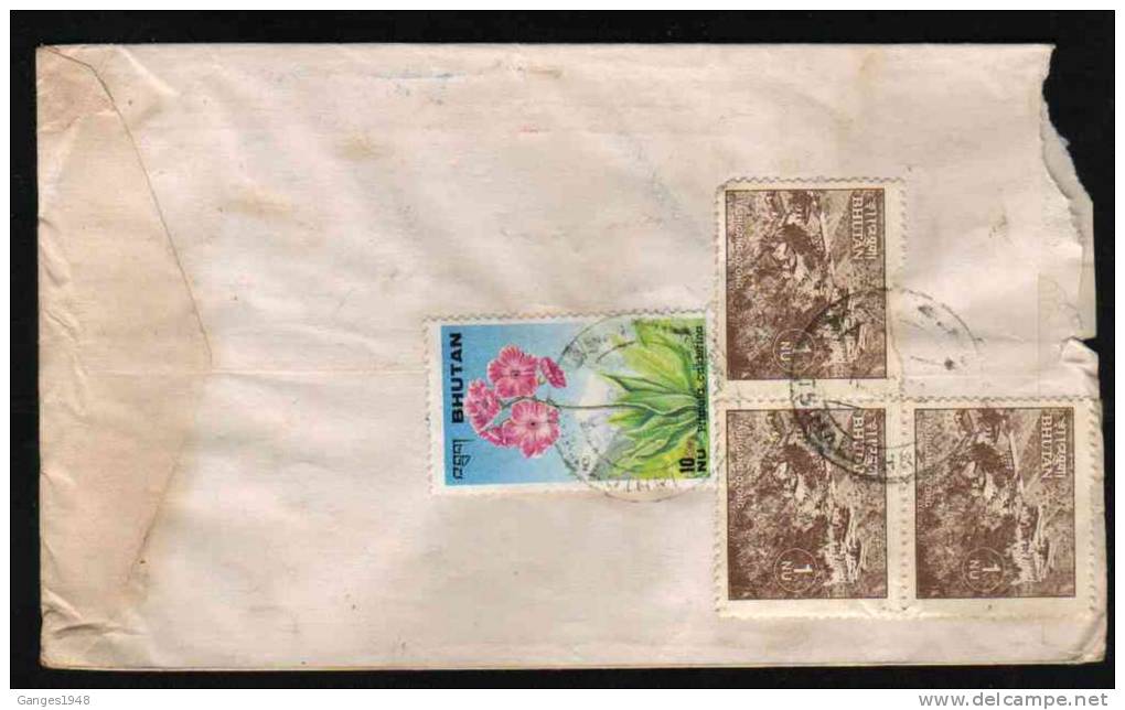Bhutan  4  Stamps  Registered Cover To India  #  37294   Indien Inde - Bhutan
