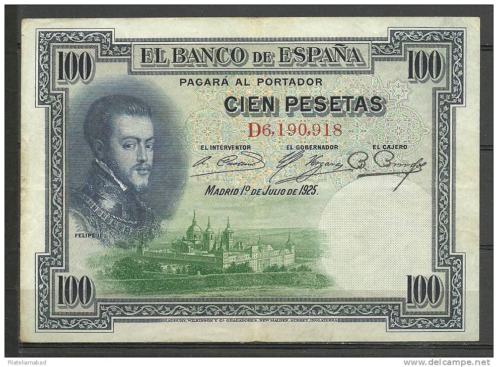 ESPAÑA- BILLETE DE 100 Pts.DEL  AÑO 1925 EN BUEN ESTADO DE CONSERVACIÓN - Otros & Sin Clasificación