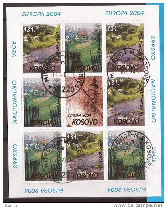 2004X    KOSOVO 2004 EUROPA CEPT JUGOSLAVIA SERBIA  MINI SHEET   RARO  USED CANCELLED - Kosovo