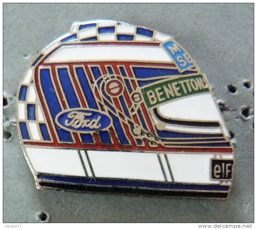 PIN´S CASQUE F1 FORMULA ONE PILOTE J.J. LEHTO FORD BENETTON MILD SEVEN ELF EGF MFS - F1