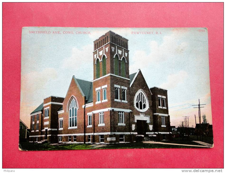 - Rhode Island > Pawtucket   Smithfield Ave Cong. Church Ca 1910-- ---- -- - - - Ref 705 - Pawtucket