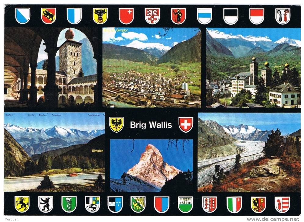 0525. Postal BRIG (Suiza) 1993. Brig Und Umgebung. Flamme - Briefe U. Dokumente