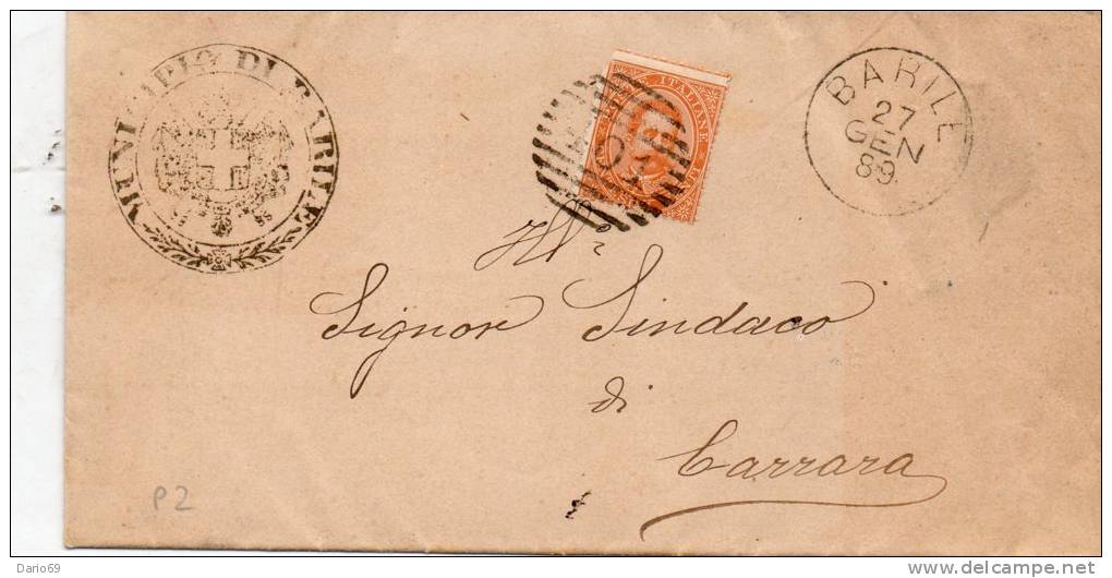 1889  LETTERA CON ANNULLO BARILE  POTENZA - Poststempel