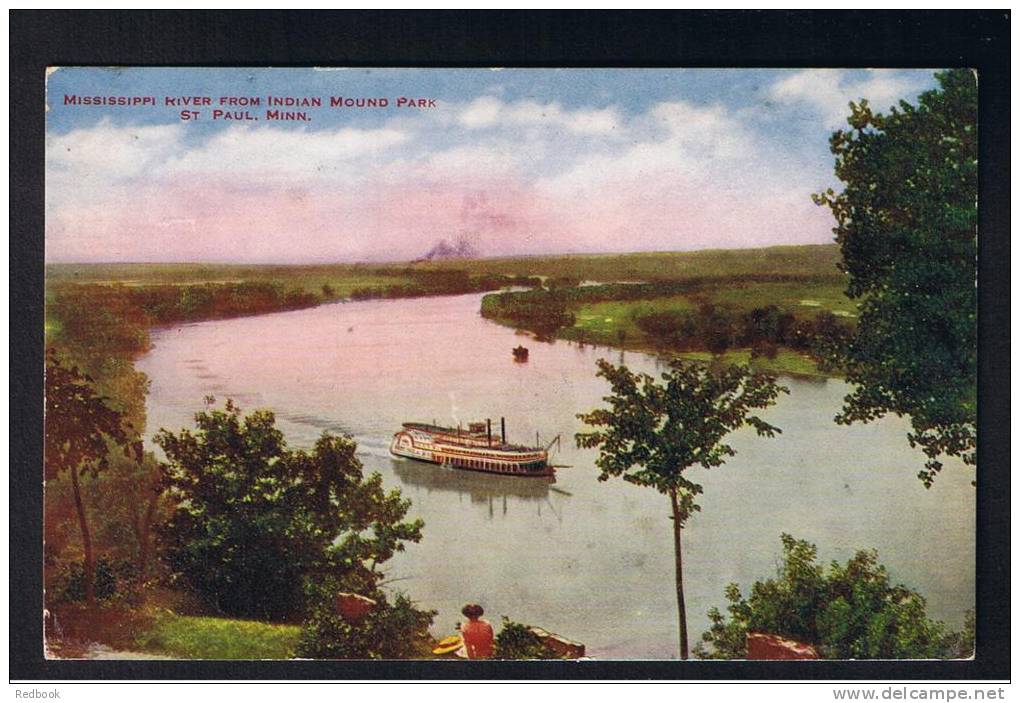 RB 891 - Early Postcard - Mississippi River From Indian Mound Park St Paul Minnesota USA - St Paul